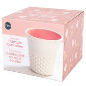 Coral - Dritz Ceramic Thimble Container