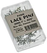 Lacis Glass Ball Head Lace Pins 1" 100/Pkg
