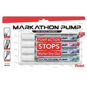 Assorted Colors - Pentel Markathon Pump Chisel Tip Dry Erase Marker 4/Pkg
