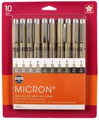 Black/Gray - Sakura Pigma Micron Pen Set 10/Pkg