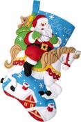 Holiday Horse Ride - Bucilla Felt Stocking Applique Kit 18" Long