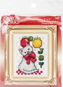 Joy Kitty Mini (18 Count) - Design Works Counted Cross Stitch Kit 2"X3"