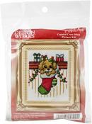 Puppy In Stocking Mini (18 Count) - Design Works Counted Cross Stitch Kit 2"X3"