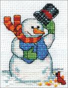 Snowman & Cardinal (14 Count) - Design Works Counted Cross Stitch Kit 2"X3"