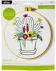 Cactus Bloom - Bucilla Stamped Embroidery Kit 6" Round