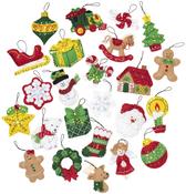 Christmas Minis  - Bucilla Felt Ornaments Applique Kit Set Of 25