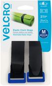 Black - VELCRO(R) Brand Elastic Cinch Strap 15"X1" 2/Pkg