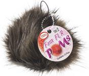 Brown - Pepperell Braiding Faux Fur Pom With Loop