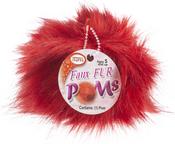 Red - Pepperell Braiding Faux Fur Pom With Loop