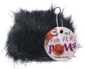 Black - Pepperell Braiding Faux Fur Pom With Loop