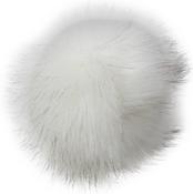 White/Black - Pepperell Braiding Faux Fur Pom With Loop