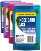 Assorted Colors - Index Card Case For 4"X6" Cards - Holds 200