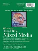15 Sheets - Strathmore 400 Series Mixed Media Pad - Tone Blue 6"X8"