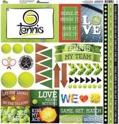 Tennis Elements Stickers 12"X12"