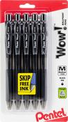 Black - Pentel Wow! Retractable Medium Ballpoint Pens 5/Pkg