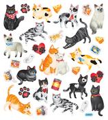 Cat & Hearts - Sticker King Stickers