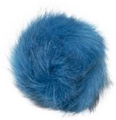 Turquoise - Pepperell Braiding Faux Fur Pom With Loop