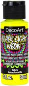 Yellow - DecoArt Black Light Neon Acrylic Paint 2oz