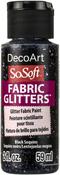 Black Sequins - SoSoft Fabric Glitters Acrylic Paint 2oz