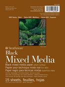 15 Sheets - Strathmore 400 Series Mixed Media Pad - Black 6"X8"