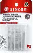 Assorted Sizes 35/Pkg - Singer Quilting Needles Compact W/ Needle Threader Storage