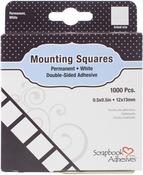 Permanent, White, .5"X.5" - Scrapbook Adhesives Mounting Squares 1000/Pkg
