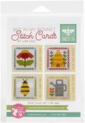 Bee In My Bonnet Set D - It's Sew Emma Stitch Cards 4/Pkg