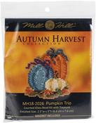 Pumpkin Trio (14 Count) - Mill Hill Counted Cross Stitch Kit 2.5"X3"