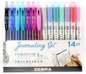 Assorted Colors & Styles - Zebra Mildliner Journaling Set 14/Pkg