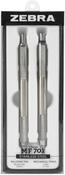 Pen 0.8mm & Mechanical Pencil 0.7mm - Zebra M/F 701 Stainless Steel Pen & Pencil Gift Set 2/Pkg