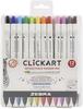 Assorted Colors - Zebra Click Art 0.6mm Bullet Point Marker Pens 12/Pkg