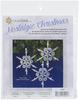 Shimmer Snowflakes Makes 3 - Solid Oak Nostalgic Christmas Beaded Cyrstal Ornament Kit
