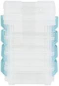 Clear/Turquoise 3"X2.5"X1" - Joy Filled Storage Stackable Containers 4/Pkg