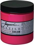 Fluorescent Pink - Jacquard Textile Color Fabric Paint 8oz