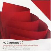 Crimson - American Crafts Textured Cardstock Pack 12"X12" 60/Pkg