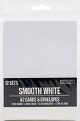 Smooth White - Colorbok A2 Cards W/Envelopes (4.375"X5.75") 12/Pkg