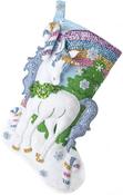 Santa's Unicorn - Bucilla Felt Stocking Applique Kit 18" Long