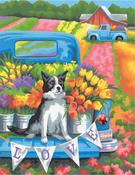 Flower Power Dog - Paint Works Paint By Number Kit 11"X14"