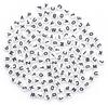White Round With Black Letters - Alphabet Beads 7mm 150/Pkg