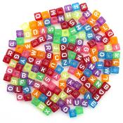 Transparent Glitter Multicolored - Alphabet Beads 8mm 160/Pkg