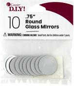 Silver - Round Glass Mirrors 0.75" 10/Pkg