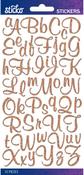 Copper Glitter Script - Sticko Tiny Alphabet Stickers