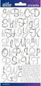 Silver Foil Script Small - Sticko Alphabet Stickers