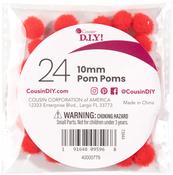 Red - Pom-Poms 10mm 24/Pkg