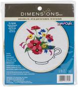 Teacup Bouquet-Stitched In Thread - Dimensions Embroidery Kit 6" Round