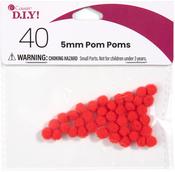 Red - Pom-Poms 5mm 40/Pkg