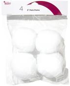 White - Pom-Poms 3" 4/Pkg