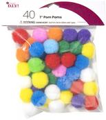 Multi-Colored - Pom-Poms 1" 40/Pkg
