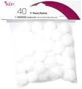 White - Pom-Poms 1" 40/Pkg