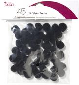 Black - Pom-Poms .75" Inch 45/Pkg